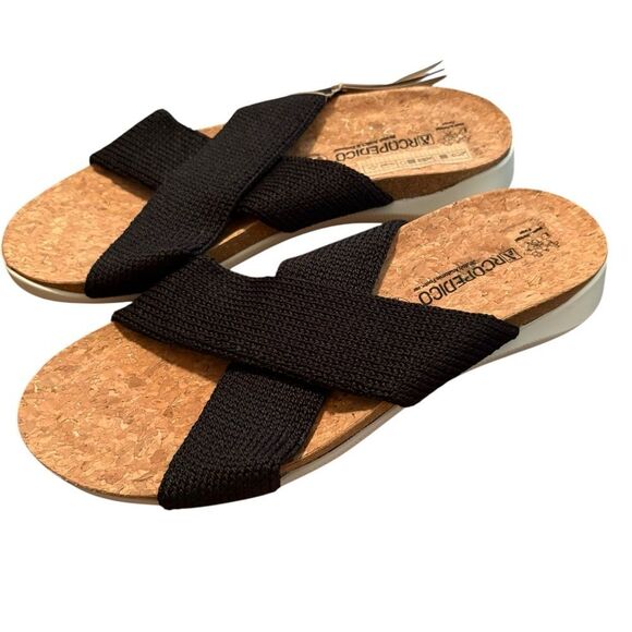 Arcopedico Pantanal Black Cross-Strap Cork Sandals - Picture 2 of 6